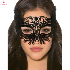 Fancyra Women Black Lace Face Mask for Party Wear