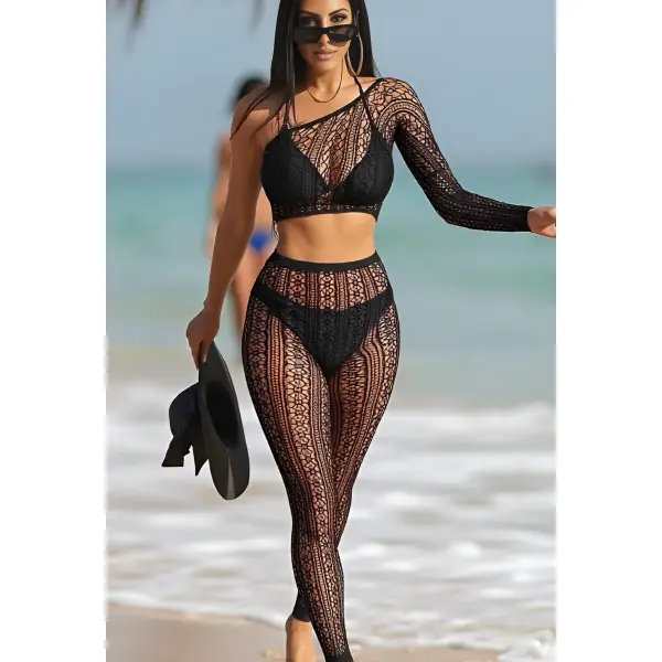 Fancyra Women Black Mesh Fishnet Bodystocking Lingerie - Image 2