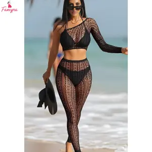 Fancyra Women Black Mesh Fishnet Bodystocking Lingerie