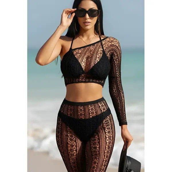 Fancyra Women Black Mesh Fishnet Bodystocking Lingerie - Image 5