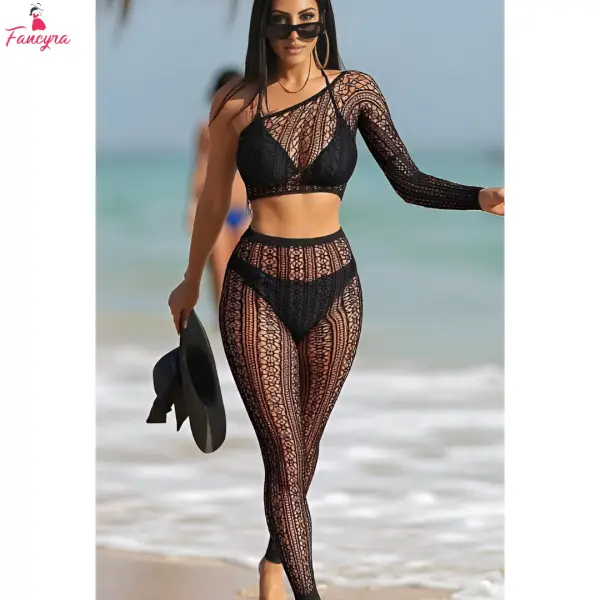 Fancyra Women Black Mesh Fishnet Bodystocking Lingerie