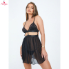 Fancyra Women Black See Through Hot Teddy Sheer Babydoll Lingerie