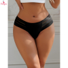 Fancyra Women Black Stripe Mesh Low Waist Panties Underwear