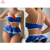Fancyra Women Blue Crop Top & Skirt Lingerie Set