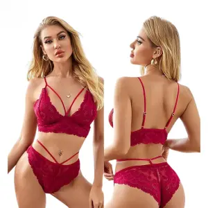 Fancyra Women Bra & Panty Self Design Lingerie Set
