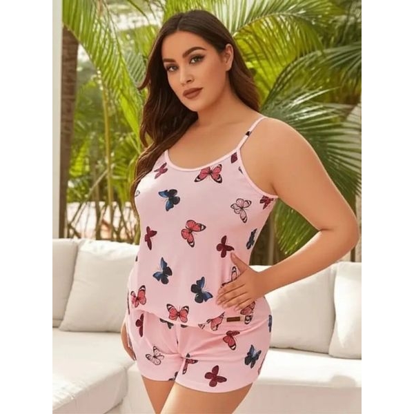 Fancyra Women Butterfly Printed Causal Top and Shorts Nightwear Pajama Set - Image 5