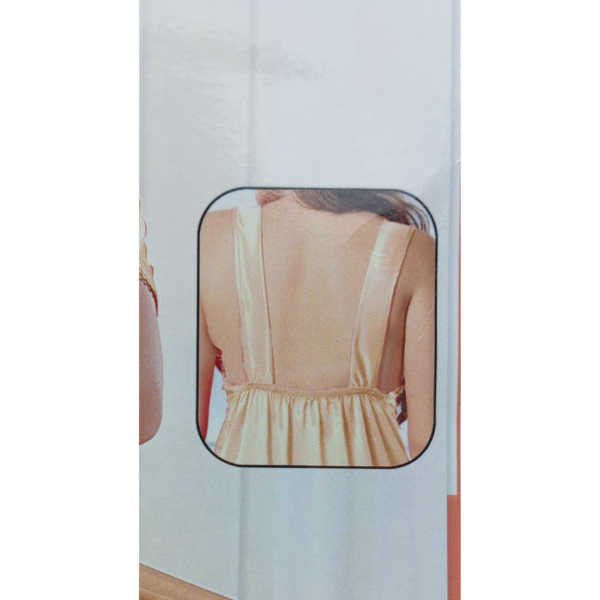 Fancyra Women Champagne Gold Satin 2 Piece Sleepwear Nightwear Set with Inner and Outer Robe - Image 2