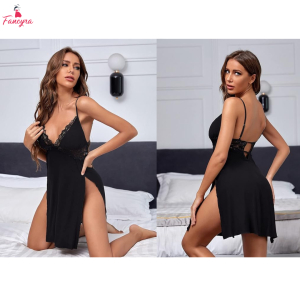 Fancyra Women Chemise Lace Sleeveless Camisole Slip Dress Babydoll Lingerie