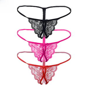 Fancyra Women Combo Pack of 3 Lace G-String Thong Panty Set