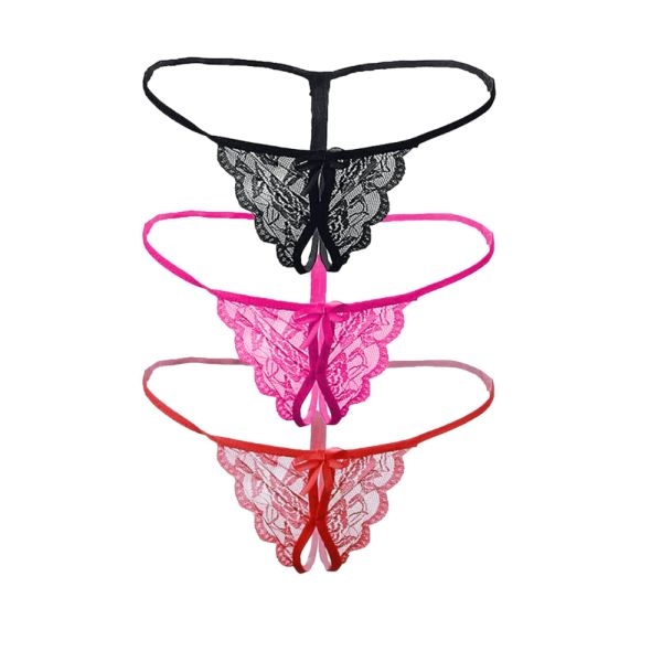 Fancyra Women Combo Pack of 3 Soft Stretchable Lace G-String Thong Panty Set For Women - Image 2