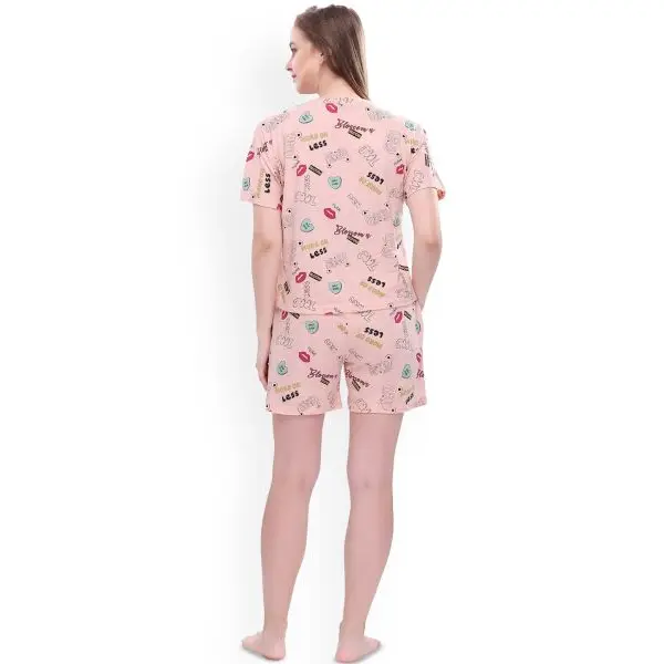 Fancyra Women Conversational Printed Satin Night suit Pajama Set - Image 4