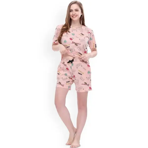 Fancyra Women Conversational Printed Satin Night suit Pajama Set - Image 5