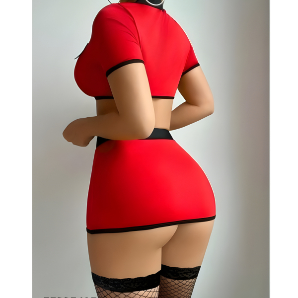Fancyra Women Costume Roleplay Crop Top and Mini Skirt Nightwear Lingerie - Image 2