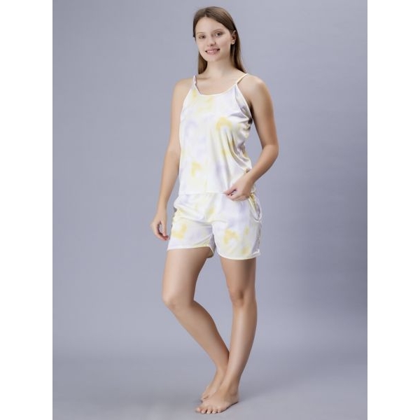 Fancyra Women Cotton Blended Sleeveless Top & Shorts Pajama Set - Image 2