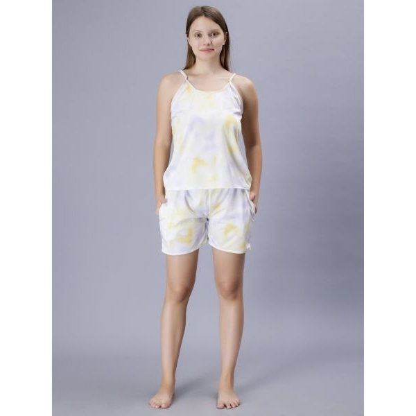 Fancyra Women Cotton Blended Sleeveless Top & Shorts Pajama Set - Image 3