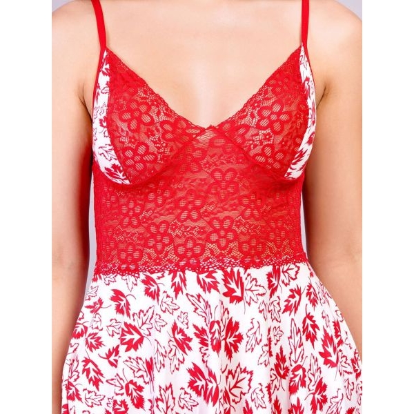 Fancyra Women Cotton Lycra Baby Doll Lingerie Dress for Honeymoon Wedding Night - Image 2