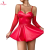 Fancyra Women Cut Out Lingerie Babydoll Dress with Thong and Arm Sleeve