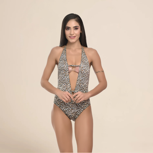Fancyra Women Elegant Animal Print Bodysuit Top Lingerie - Image 2