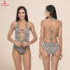 Fancyra Women Elegant Animal Print Bodysuit Top Lingerie