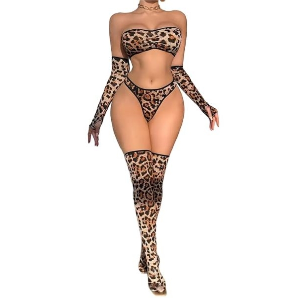 Fancyra Women Elegant Animal Print Nightwear Lingerie Set - Image 3