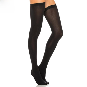 Fancyra Women Elegant Black Lace Thigh High Stockings