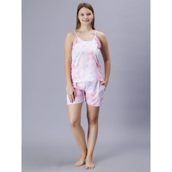 Fancyra Women Elegant Cotton Blend Sleeveless Nightsuit Pajama Set - Image 2