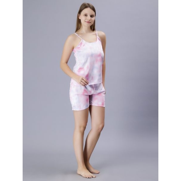 Fancyra Women Elegant Cotton Blend Sleeveless Nightsuit Pajama Set - Image 3