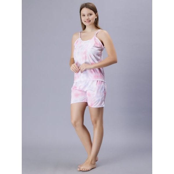Fancyra Women Elegant Cotton Blend Sleeveless Nightsuit Pajama Set - Image 4
