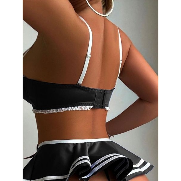Fancyra Women Elegant Crop Top & Lingerie Set Flirty Nightwear - Image 5