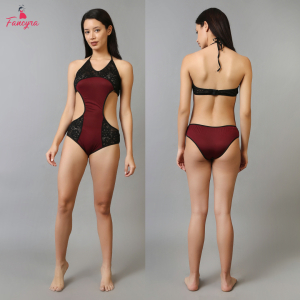 Fancyra Women Elegant Halter Neck One Piece Bodysuit Lingerie