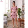 Fancyra Women Elegant Heart Printed Nightdress Soft Stretch Nighty