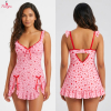 Fancyra Women Elegant Heart Printed Ruffle Babydoll Lingerie