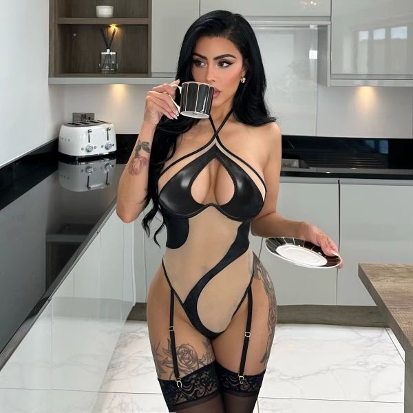 Fancyra Women Elegant Hot One Piece Mesh Bodysuit Lingerie - Image 4