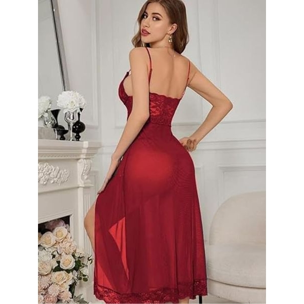 Fancyra Women Elegant Lace Babydoll Nightwear with Matching G-String - Image 4