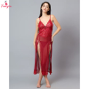 Fancyra Women Elegant Lace Floral Long Babydoll Lingerie with G string Panty