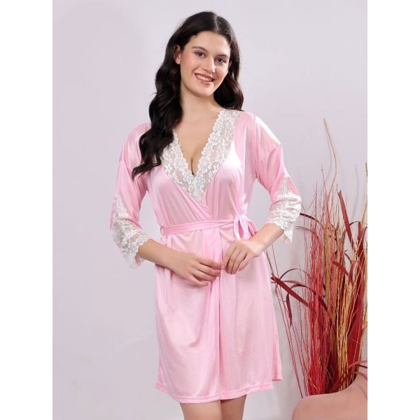 Fancyra Women Elegant Lace Wrap Kimono Robe Nightwear Nighty - Image 2