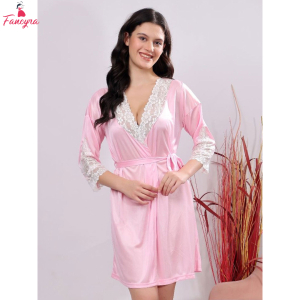 Fancyra Women Elegant Lace Wrap Kimono Robe Nightwear Nighty