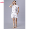 Fancyra Women Elegant Printed Short Sleeves Top & Shorts Pajama Set