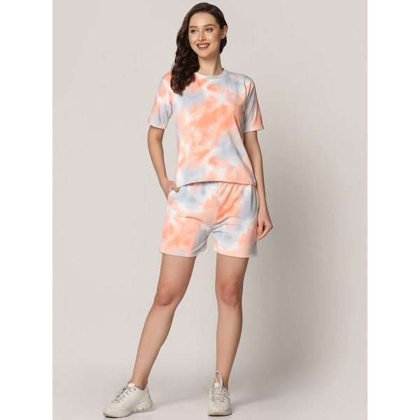 Fancyra Women Elegant Printed Top & Shorts Pajama Set - Image 2