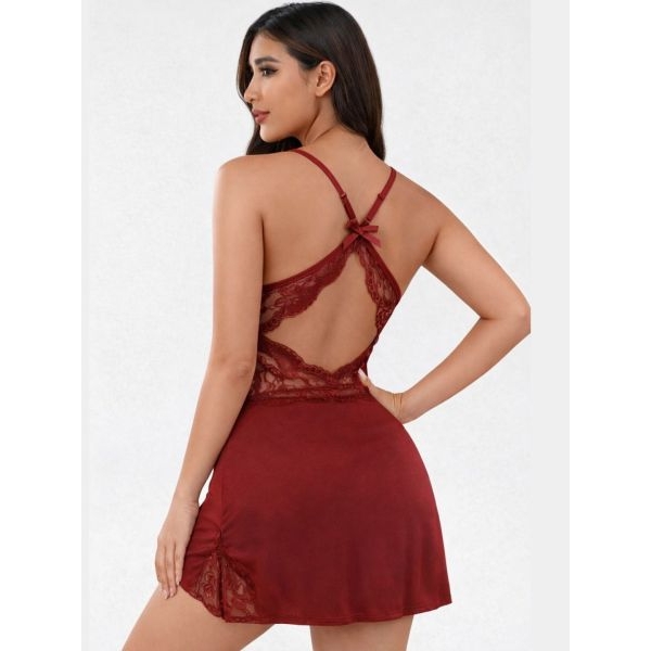 Fancyra Women Elegant Side Split Babdydoll Chemise Nighty Lingerie - Image 4