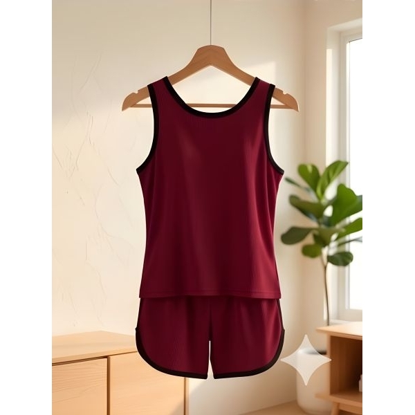 Fancyra Women Elegant Sleeveless Night Suit Soft Stretch Top and Shorts Sleepwear Pajama Set - Image 3