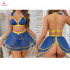 Fancyra Women Eloegant Babydoll – Yellow & Blue Bra with Sheer Skirt | Romantic Nightwear & Honeymoon Outfit