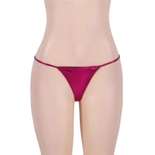 Fancyra Women Exotic Rosy Shiny Thong Panty - Image 4
