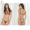 Fancyra Women Floral Embroidered Strappy Bra Panty Lingerie Set