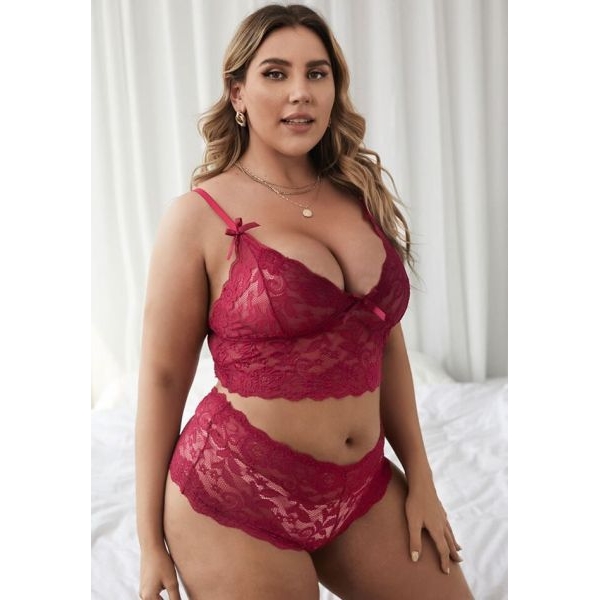 Fancyra Women Floral Lace Bralette and Panty Underwear Lingerie Set - Image 3