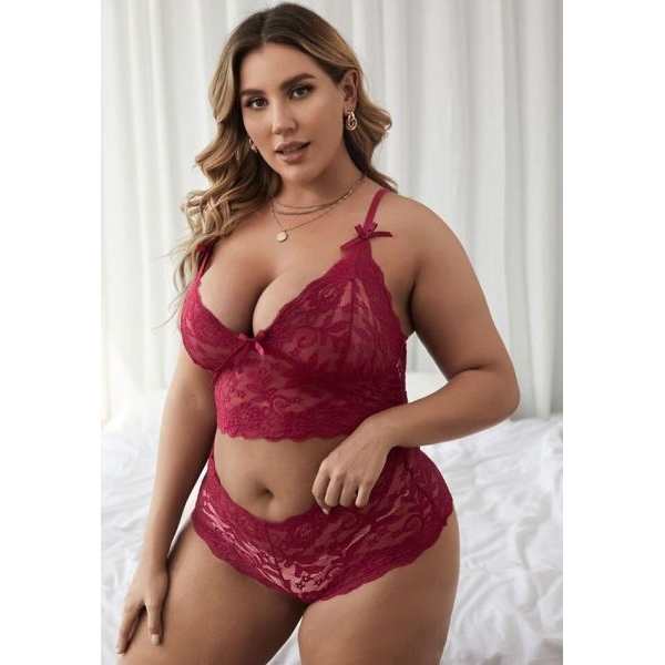 Fancyra Women Floral Lace Bralette and Panty Underwear Lingerie Set - Image 5