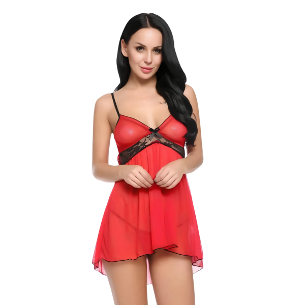 Fancyra Women Floral Lace Design Elegant Babydoll Lingerie - Image 3