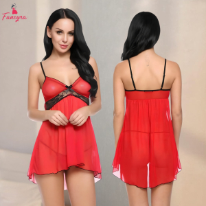 Fancyra Women Floral Lace Design Elegant Babydoll Lingerie