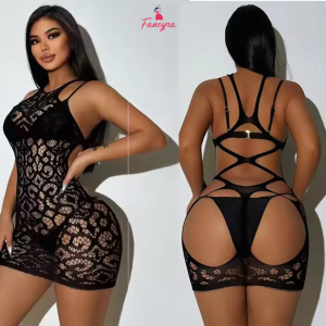 Fancyra Women Floral Mesh One Piece Bodystocking Lingerie