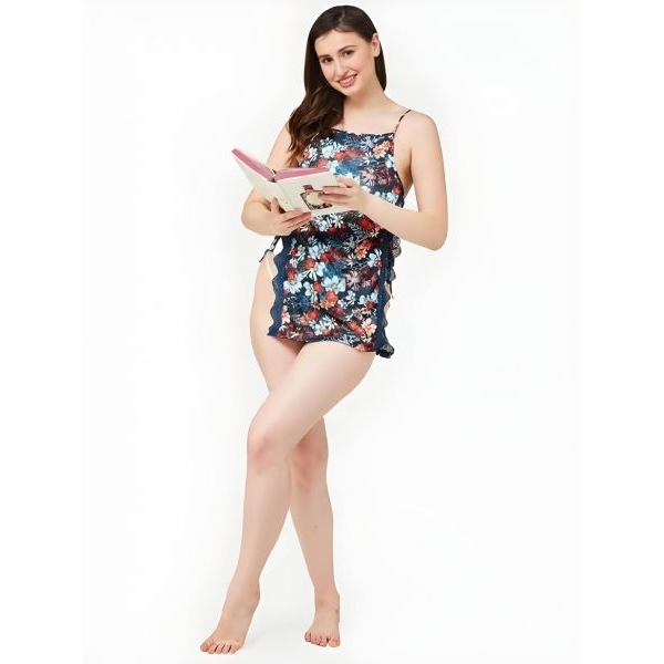 Fancyra Women Floral Printed Hot Sleeveless Babydoll Lingerie - Image 4